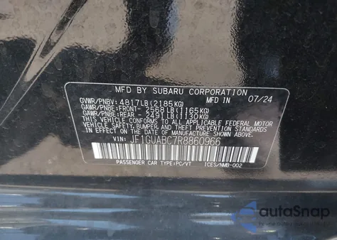 2024 Subaru Impreza Base 5-Door z USA, uszkodzony, nr VIN JF1GUABC7R8860966